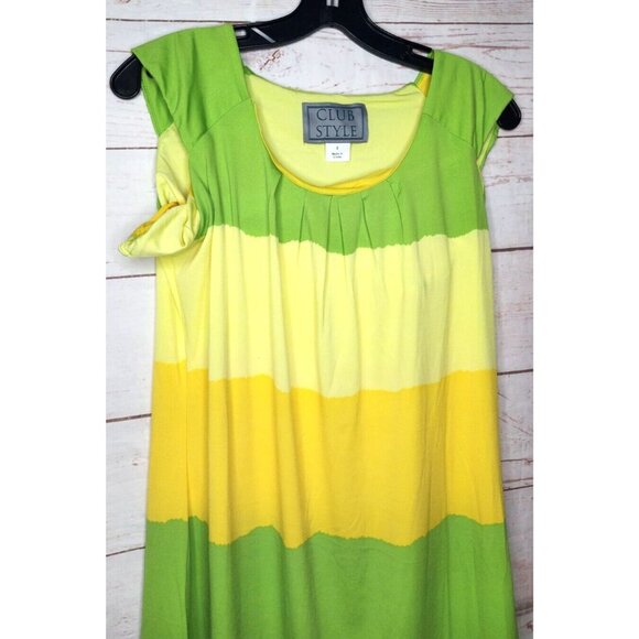 Unique Lime Green and Yellow Club Style Nightgown/Sundress - Sleeveless, Size 8 - Picture 8 of 12